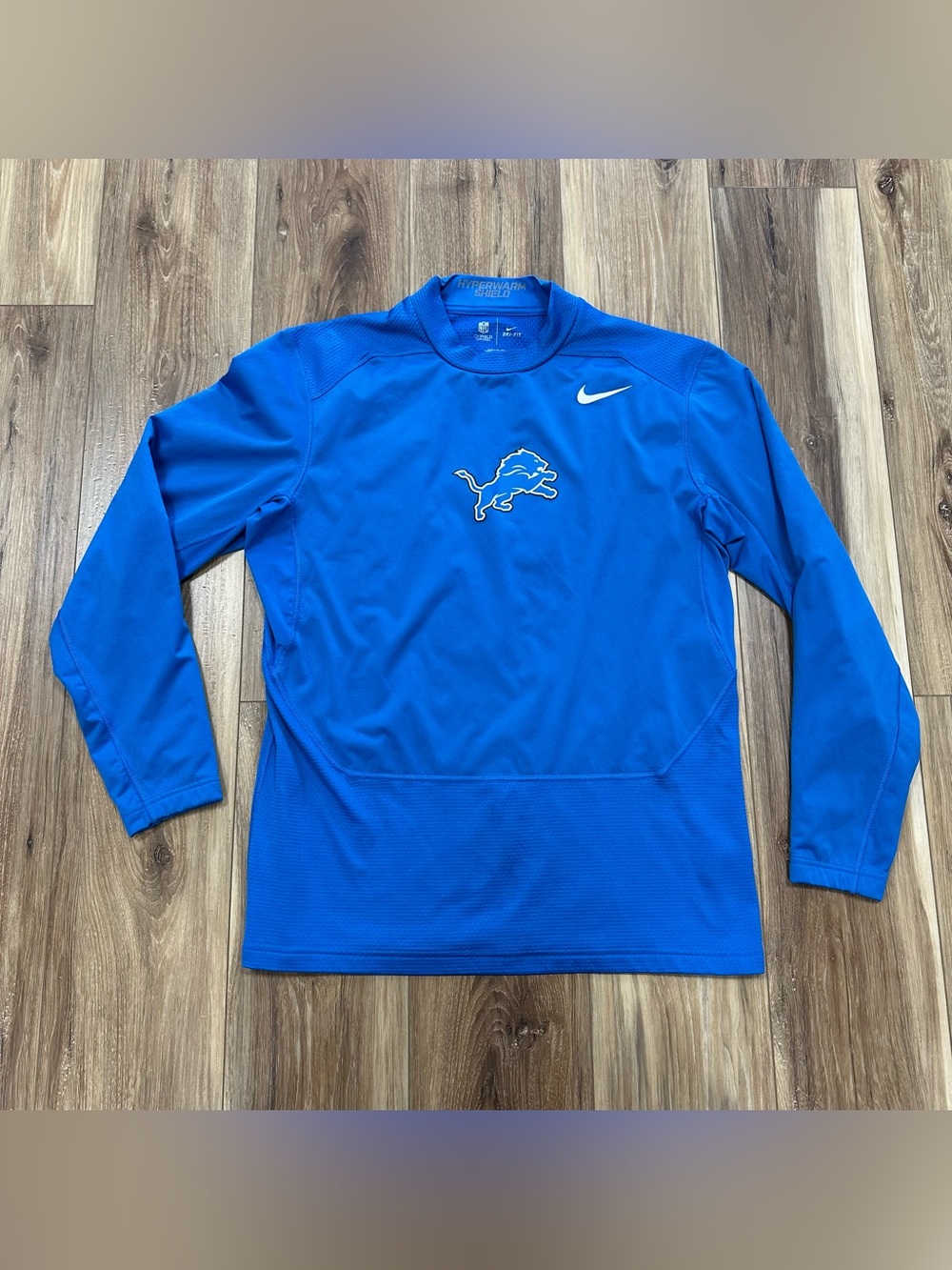 Nike NFL On Field Detroit Lions Hyperwarm Shield Drive-Fit Sweatshirt, Blue, XL